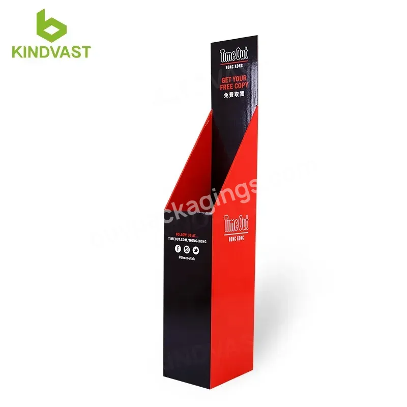 Supermarket Customized Portable Promotional Cardboard Corrugated Magazine Floor Display Dump Bin For Magazine