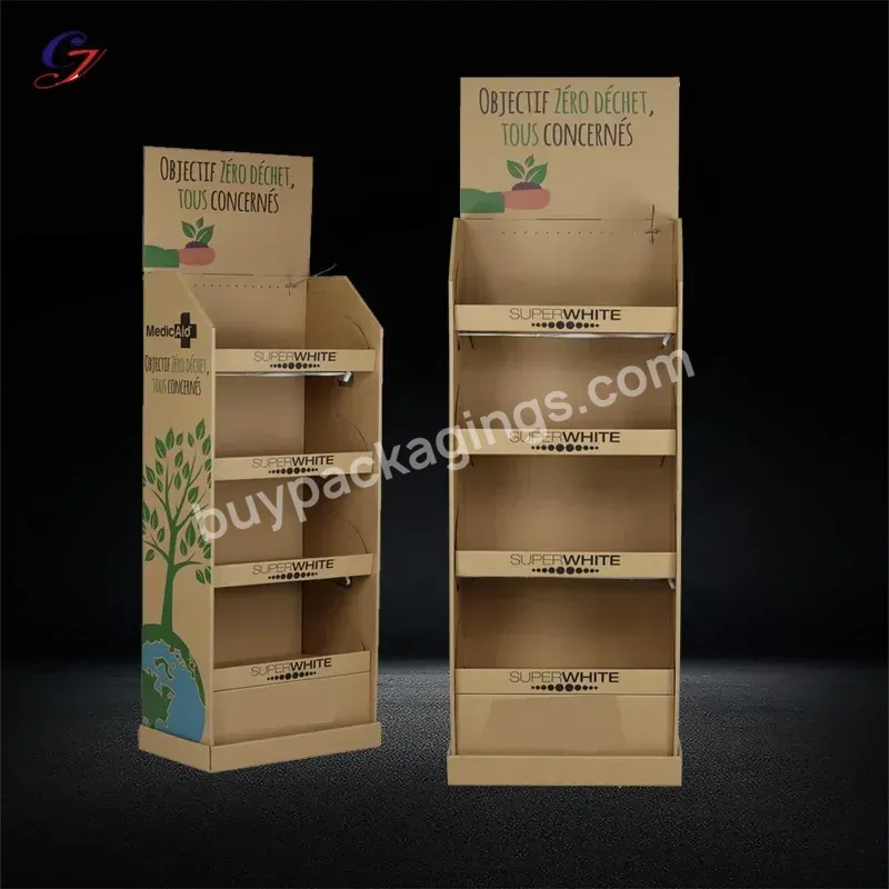 Supplier Customized Template Cardboard Corrugated Floor Display Stand Pop Up Kraft Paper Display Rack For Toothpaste Promotion - Buy Cardboard Display,Cardboard Corrugated Display,Cardboard Display Supplier.