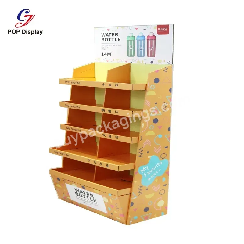 Supplier Fashion Customized Advertising Corrugated Cardboard Display Stand Paper Rack Floor Standing For Water Drinking Bottle - Buy Cardboard Corrugated Display Stand,Display Cardboard Stand,Bottle Floor Standing.