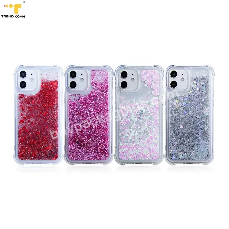 Tpu Pc Bling Quicksand Glitter Casing For Iphone 12 Pro Liquid Phone Case