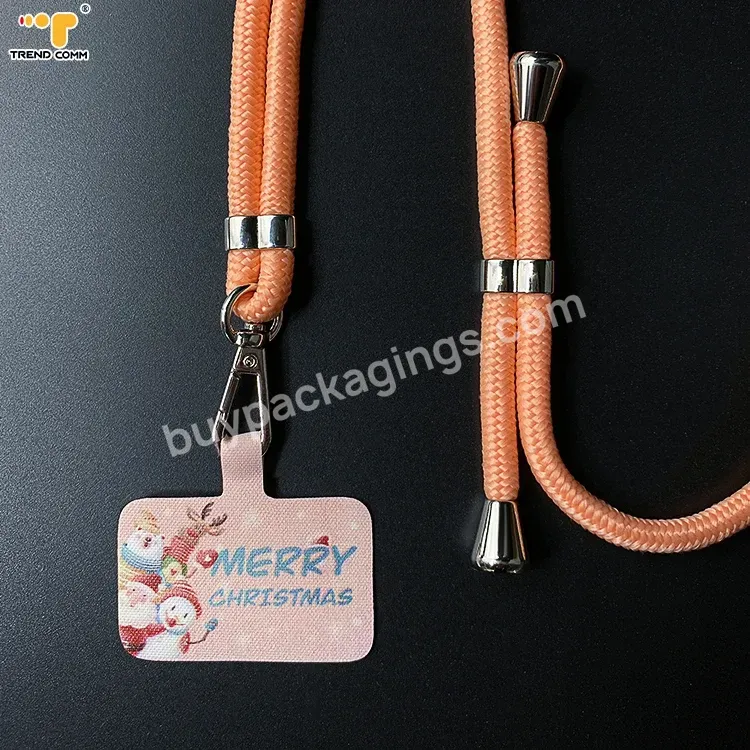 Universal Nylon Patch With Lanyard Dacron Strap Customize Logo Design Adjustable Card For Samsung For Iphone