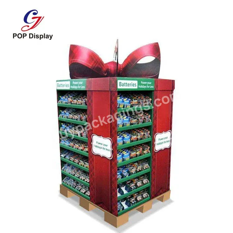 Walmart Store Customized Logo Promotion Pos 1/4 Pallet Cardboard Display Corrugated Carton Floor Stand Rack For Chips Crisp - Buy Half Pallet Display,Pos Cardboard Stand,Pallet Cardboard Display.