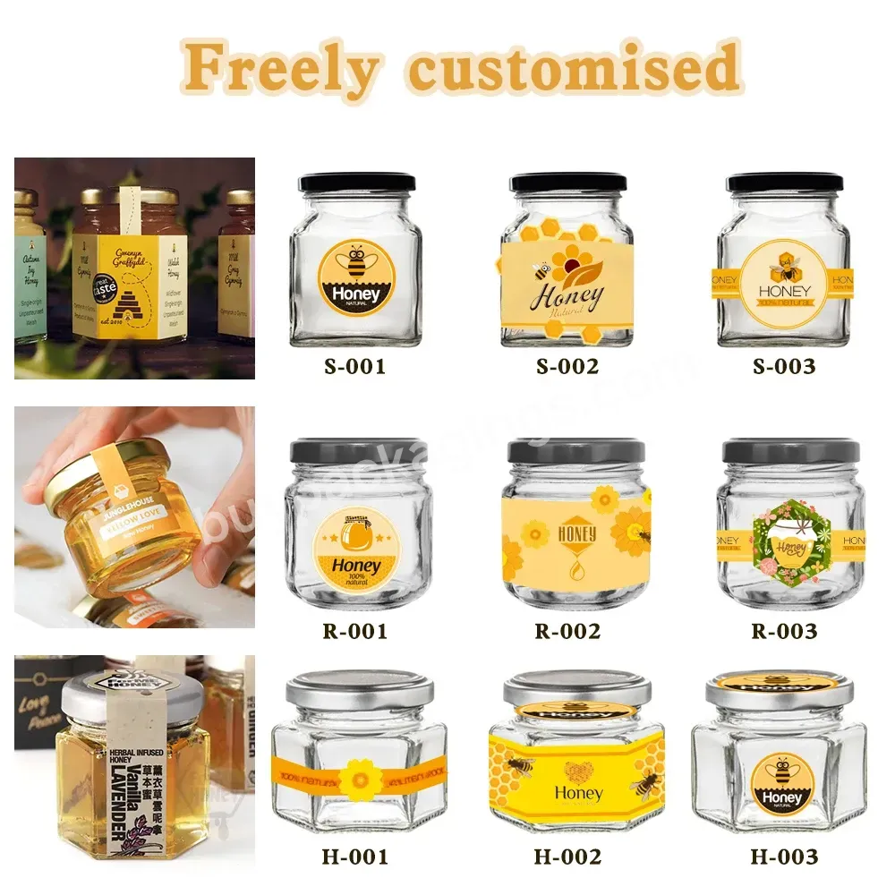 Wedding Party Gift Packaging Customizable Honey Clear Gift Box With Glass Jar Empty