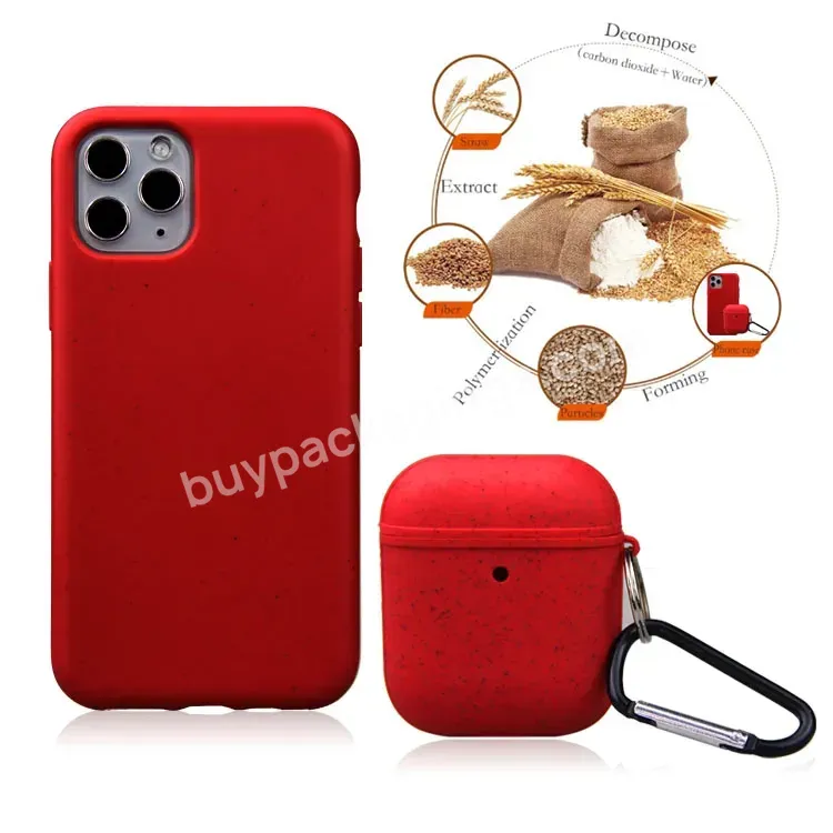 Wheat Straw Luxury Biodegradable Phone Case For Apple Iphone 11with Earpod Case - Buy Case For Airpod Pro,Case For Apple Iphone 11with Earpod Case,Biodegradable Case For Earpod Case.