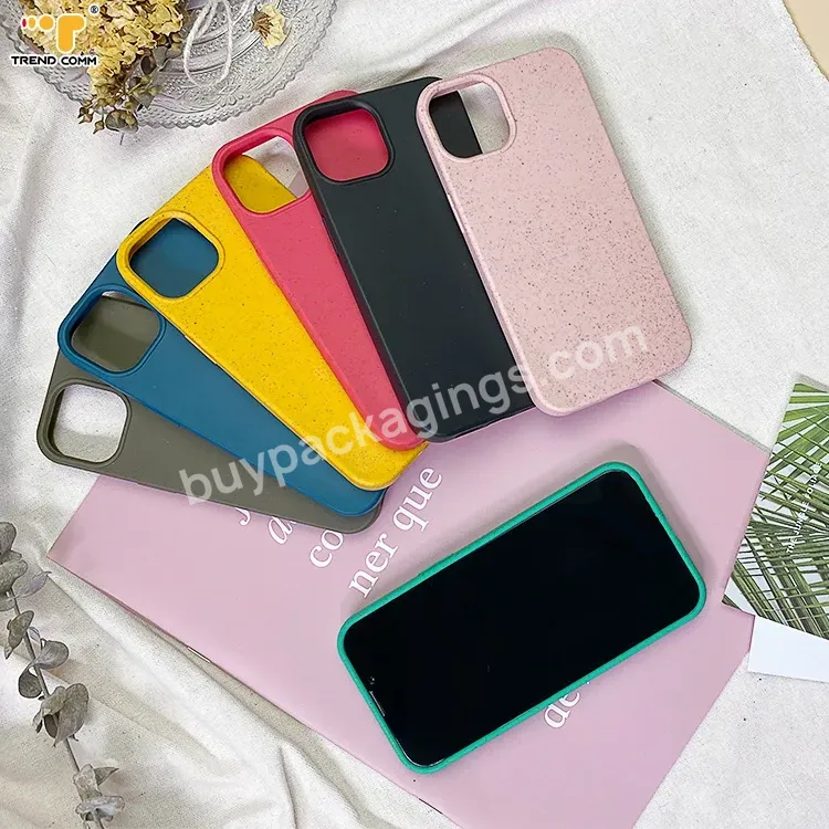 Wheat Straw Mobile Shell Eco Friendly Phone Cases Custom Biodegradable Cover Cell Phone Case For Iphone 13