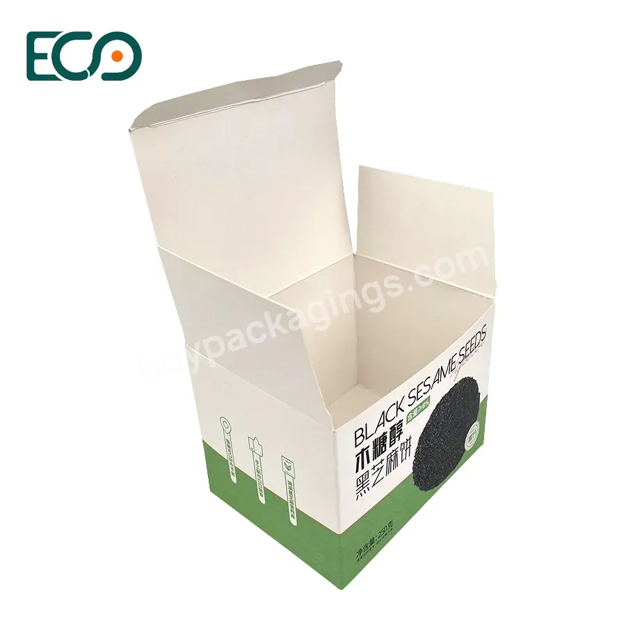 Wholesale 350 White Card Buckle Bottom Paper Box With Custom Printing Cardboard Food Package Box