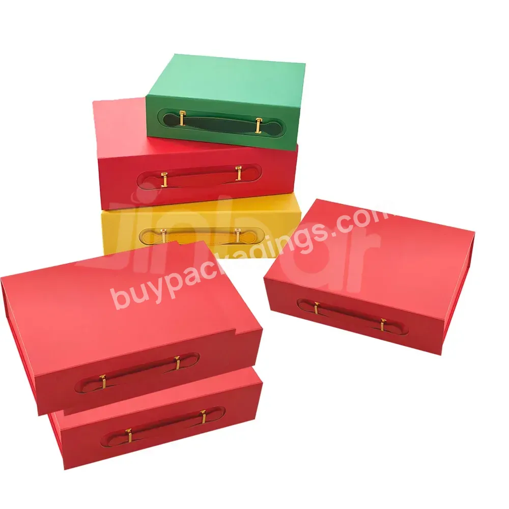 Wholesale Available Odm Recyclable Folded Sticker Scarf Shirt Custom Red Box With Handle For Clothes Packing Box