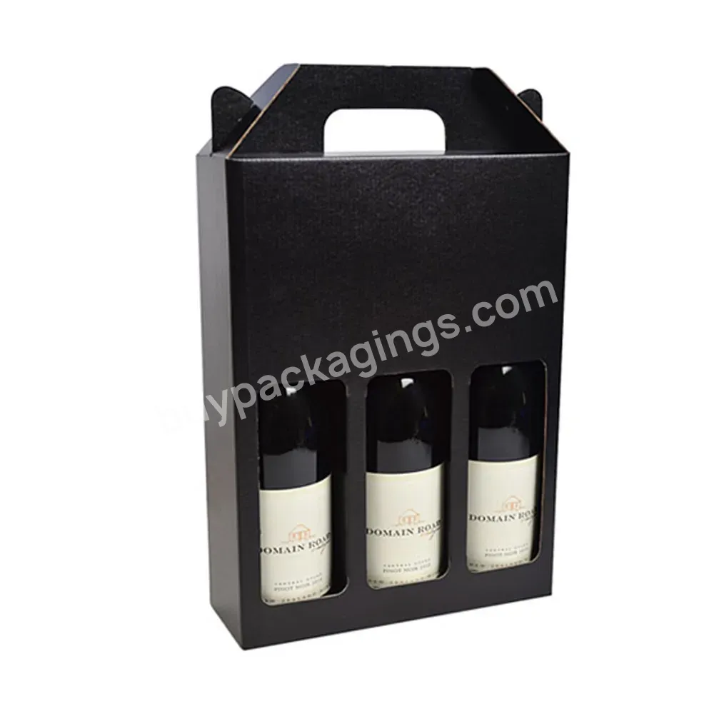 Wholesale Cheap Corrugated Paper Wine Packing Box Custom Logo Printed Portable Gift Wine Packaging