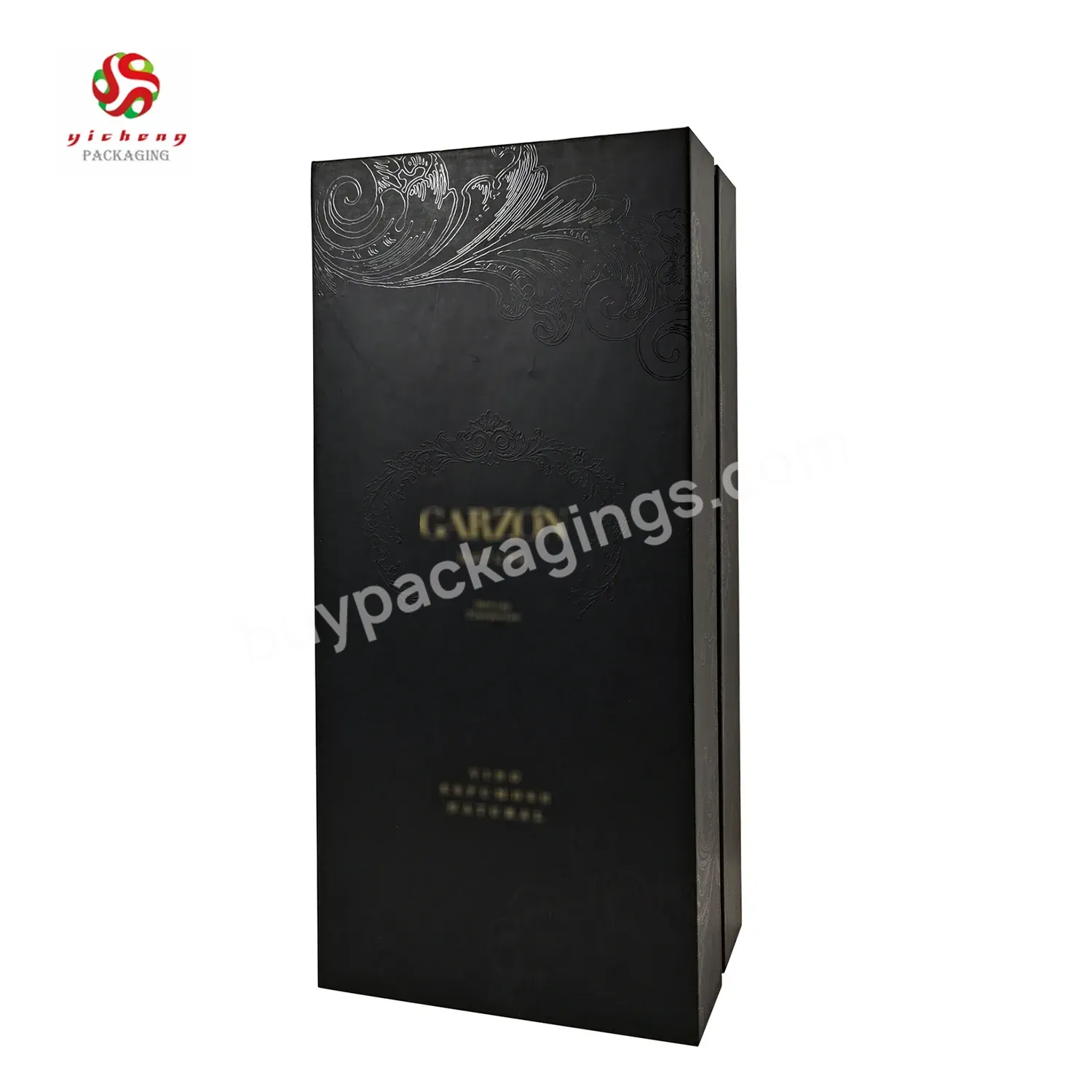 Wholesale Custom Black Luxury Paper Cardboard Packaging Wine Magnetic Gift Box