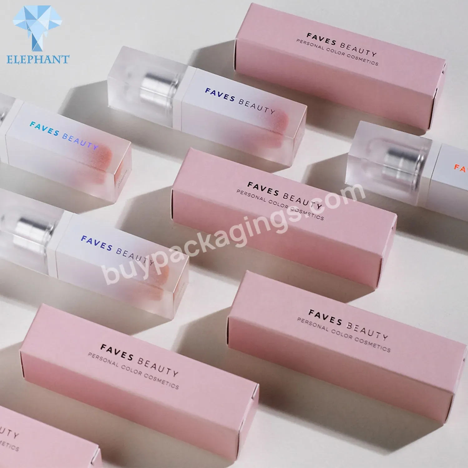 Wholesale Custom Good Quality Luxurious Pink Lipstick Lip Gloss Packaging Cosmetic Box