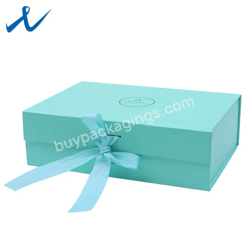 Wholesale Custom Green Collapsible Gift Packaging Box Carton Shipping Cardboard Paper Magnetic Folding Box For Clothing Cosmetic