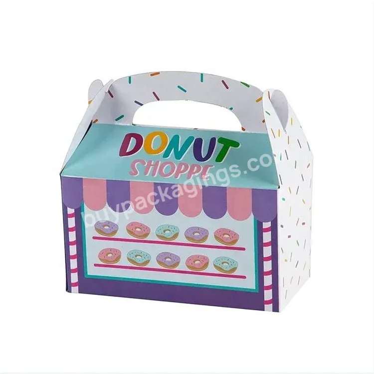 Wholesale Custom Logo Biodegradable Food Grade Paper Bakery Cake Donut Packaging Fast Food Delivery Large Mochi Donut Box