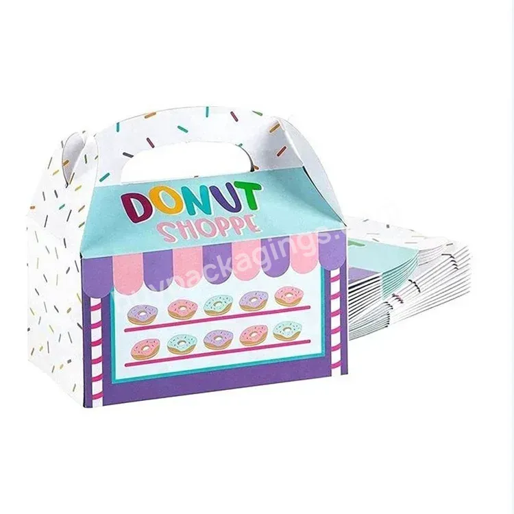 Wholesale Custom Logo Biodegradable Food Grade Paper Bakery Cake Donut Packaging Fast Food Delivery Large Mochi Donut Box