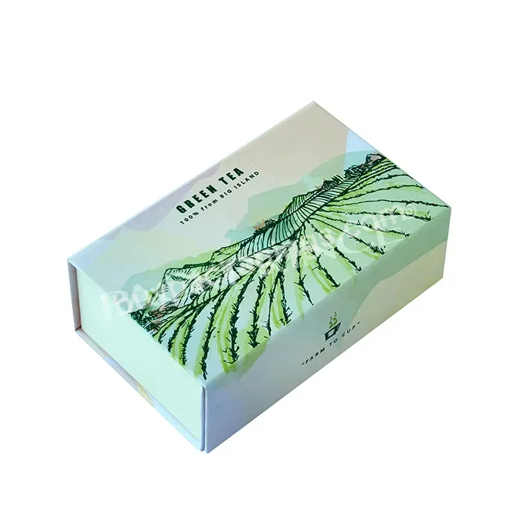 Wholesale Custom Logo Foldable Rigid Cardboard Box For Green Black Tea Flower Tea Coffee Food Grade Packaging