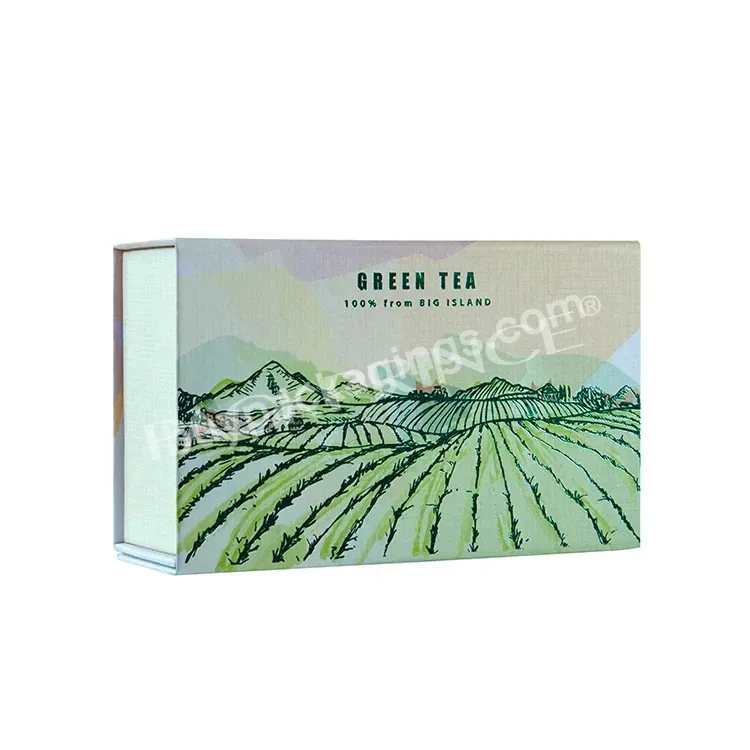 Wholesale Custom Logo Foldable Rigid Cardboard Box For Green Black Tea Flower Tea Coffee Food Grade Packaging