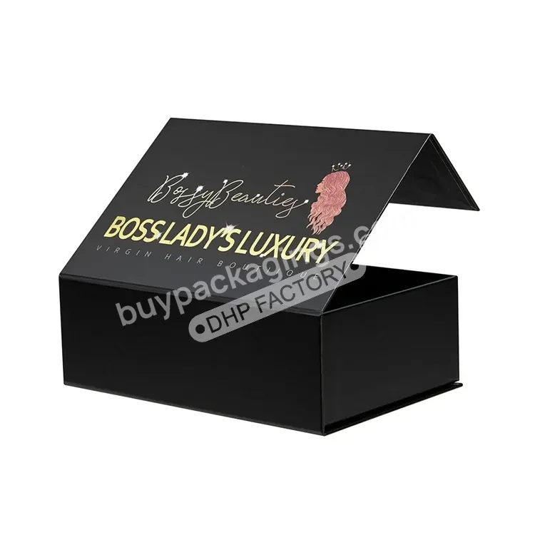 Wholesale Custom Logo Human Hair Wigs Packaging Rigid Cardboard Box For Women Bob Pixie Cut Deep Straight Wigs