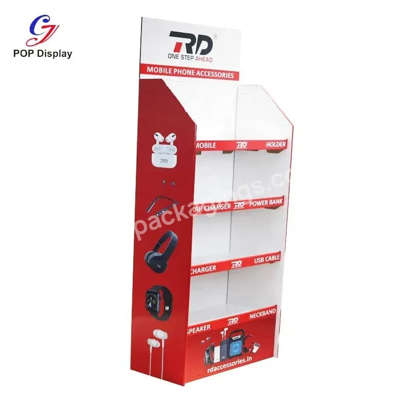 Wholesale Custom Logo Printing Recycled Cardboard Display Stands Paper Corrugated Shelf Trays For Electronic Item Product Costco