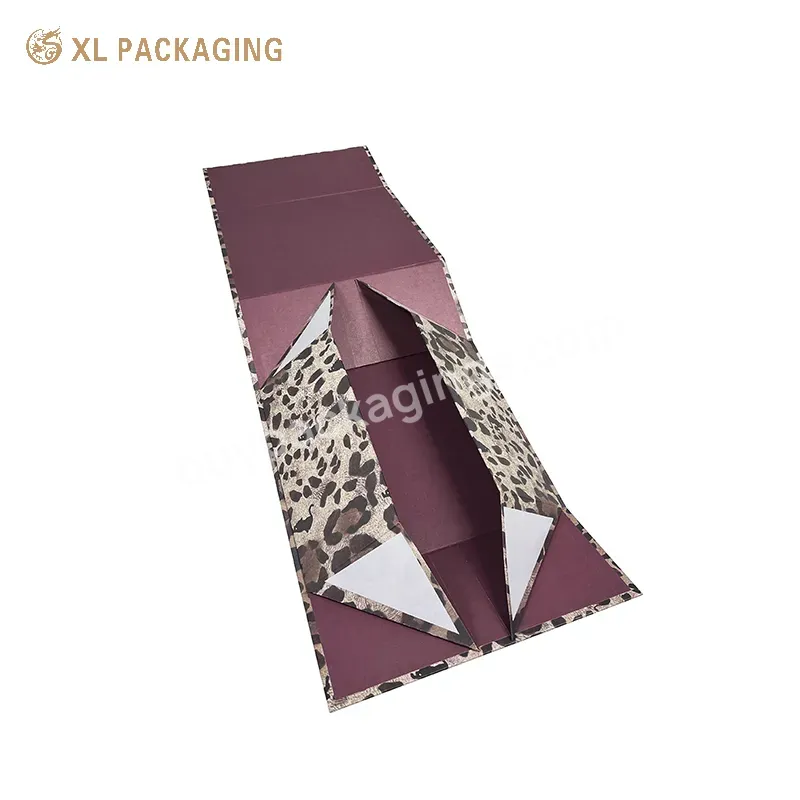 Wholesale Custom Luxury Gold Foil Logo Auto Assemble Foldable Rigid Gift Paper Box For Clothing Hand Bag Packing