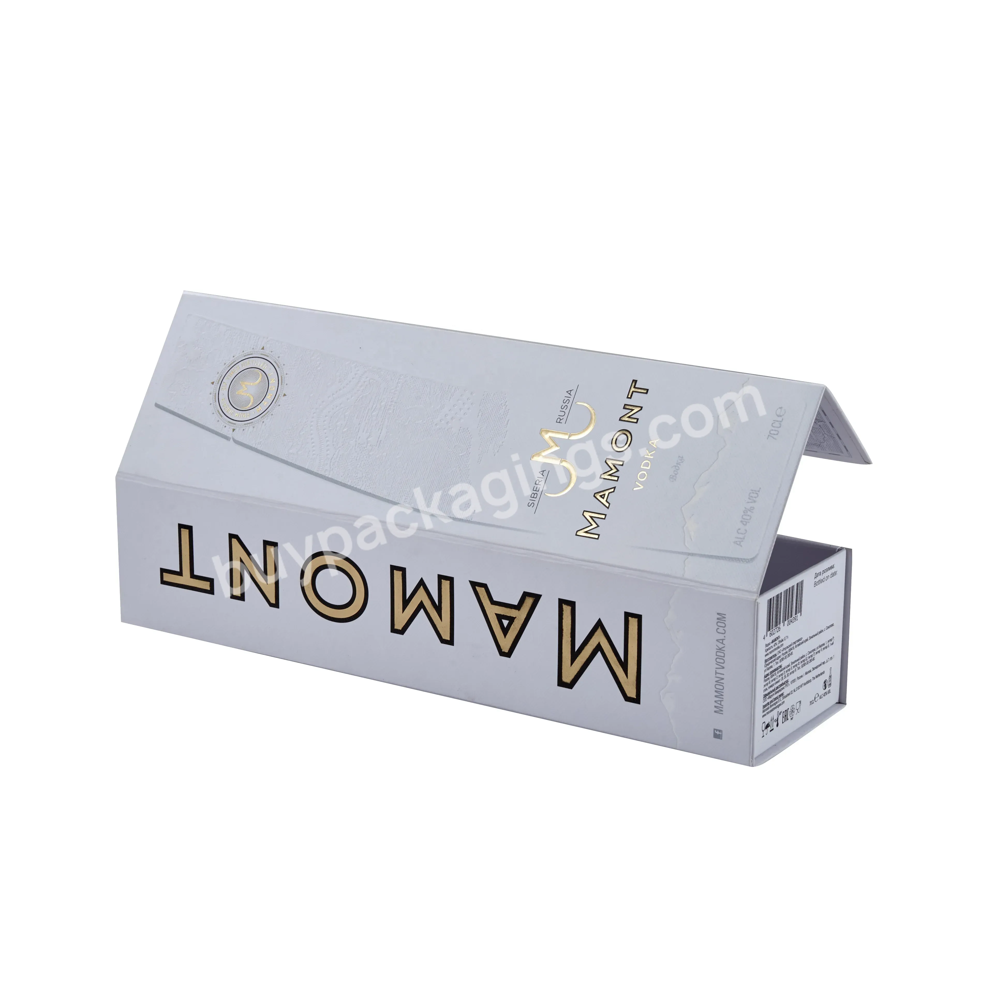 Wholesale Luxury Custom Logo Foldable Rigid Cardboard Magnetic Champagne Bottle Paper Wine Whisky Packaging Box