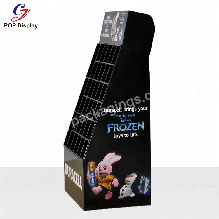 Wholesale Pop Merchandising Corrugated Cardboard Display Stand Custom Paper Display Floor Standing For Battery Electronic Store