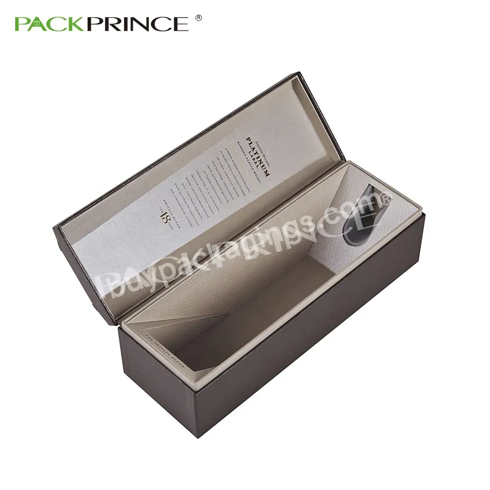 Wood Texture Wine Bottle Glass Paper Package Gift Box Gin Tequila Champagne Liquor Alcohol Treasure Packaging Boxes