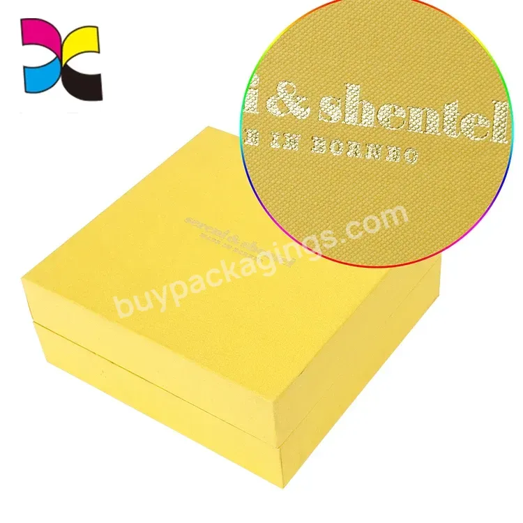 Yellow Fabric Lid And Base Box Empty Small Gift Box Packaging Custom Cardboard Boxes